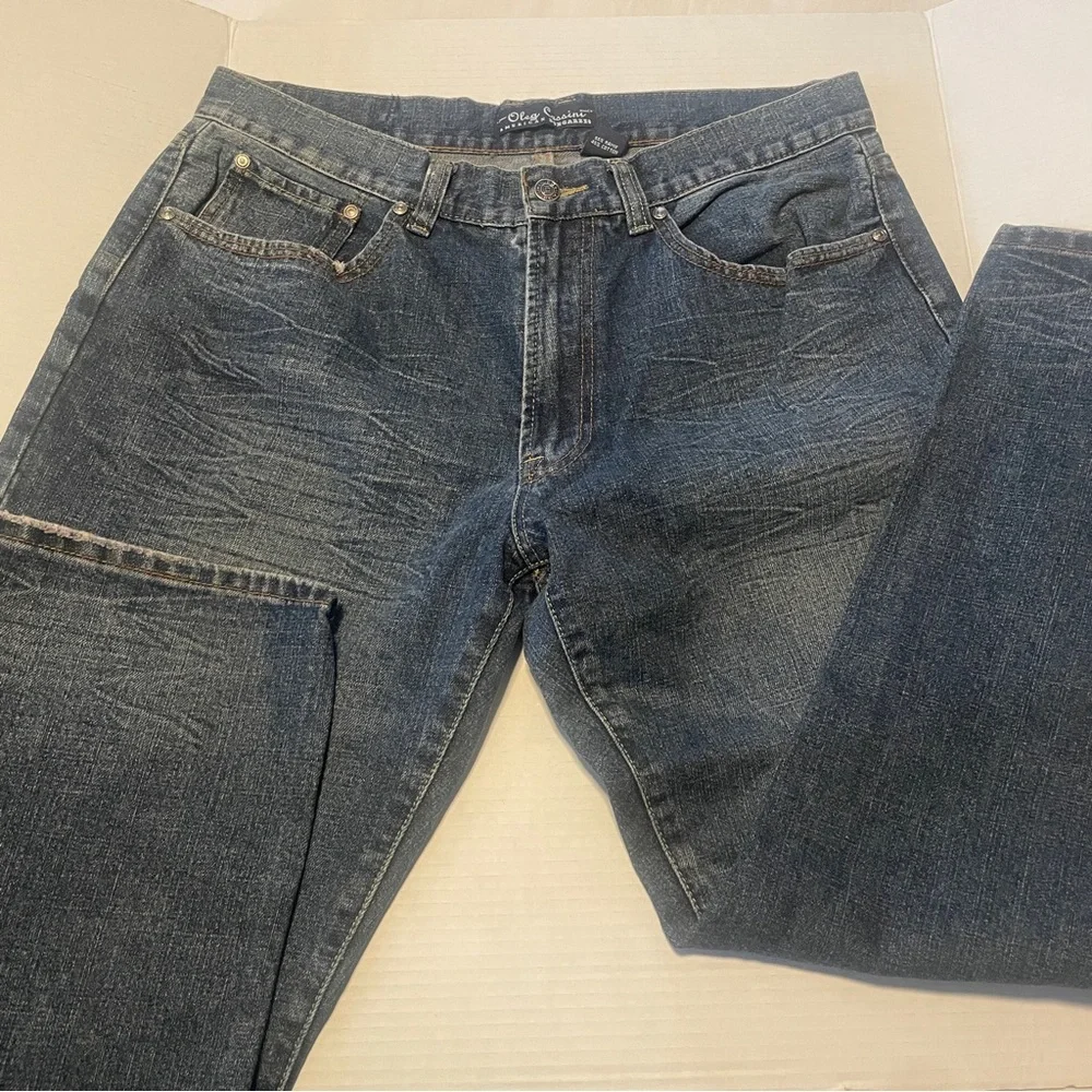Oleg Cassini Blue American Dungeree Denim Jeans - Picture 1 of 6